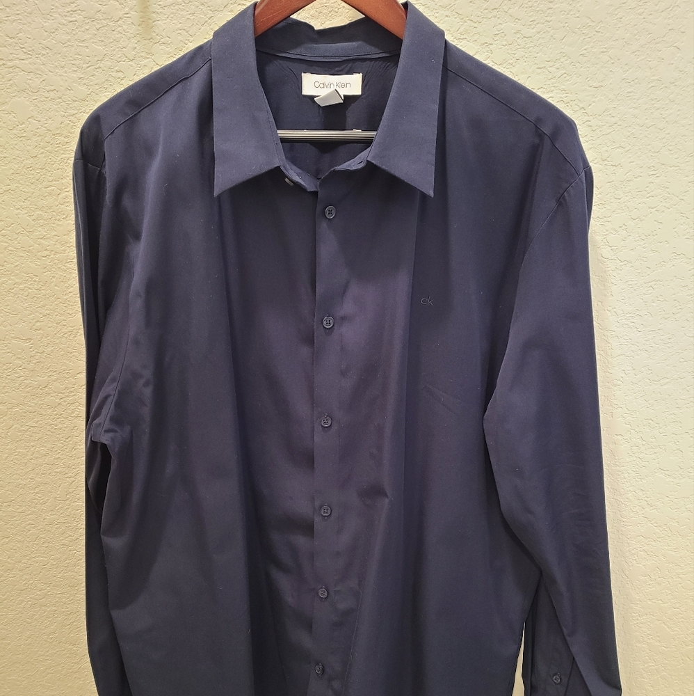Mens Calvin Klein l/s cotton cashmere button down shirt